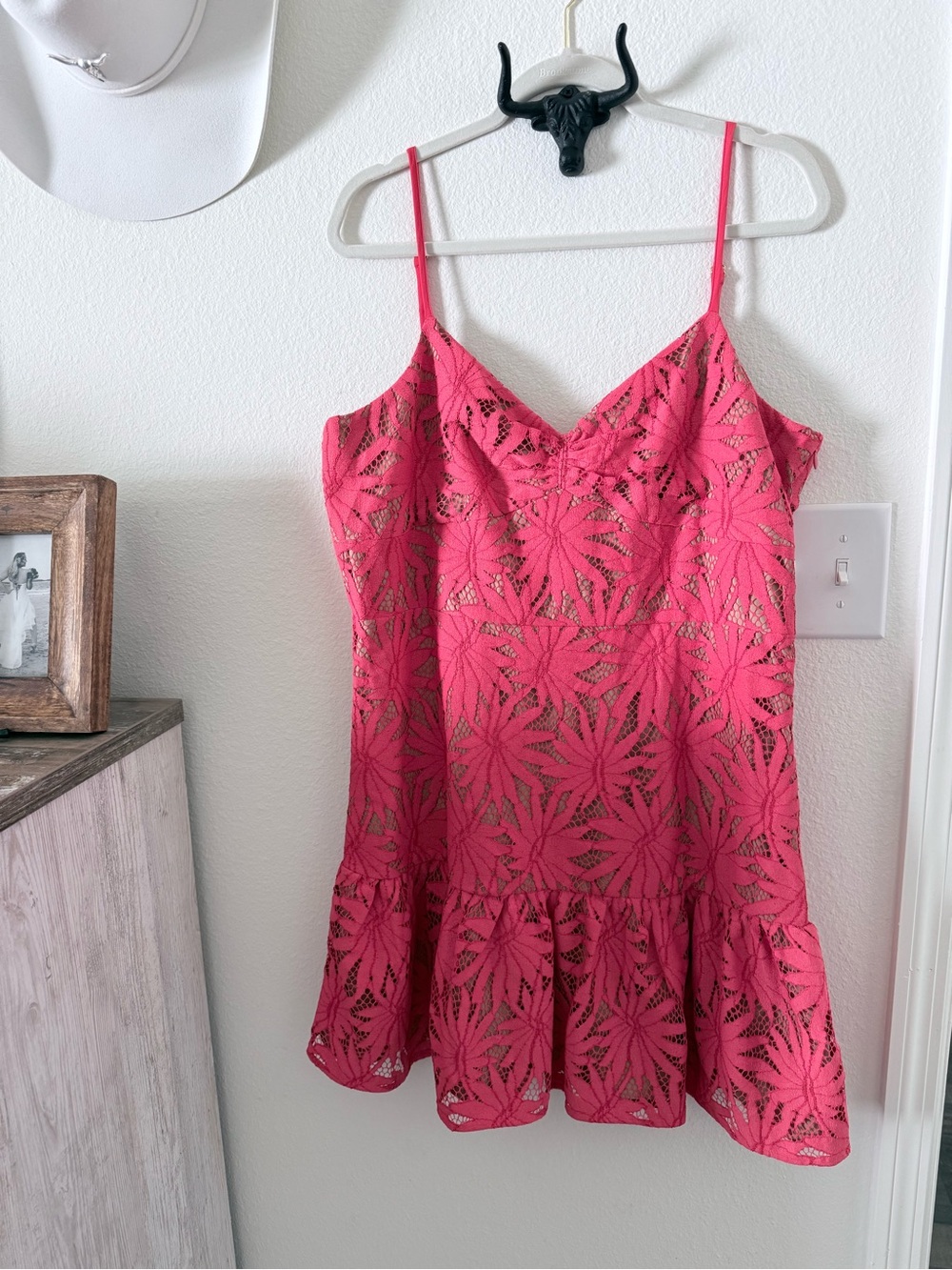 Michael Kors Coral Pink Lace Slip Dress